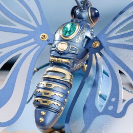 RoboTime Modrý motýl mechanický složený bez krytu