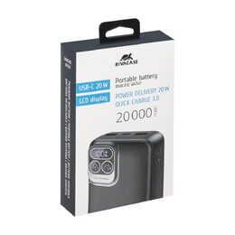Riva Power VA2521 powerbanka Quick Charge 20W s LDC displejem 20000mAh