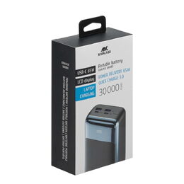 Riva Power VA1080 powerbanka Quick Charge 65W s LDC displejem 30000mAh