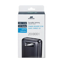 Riva Power VA1082 powerbanka 20000mAh PD 65W s LCD pro notebooky, černá