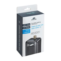 Riva Power VA1084 powerbanka 40000mAh PD 65W s LCD pro notebooky, černá