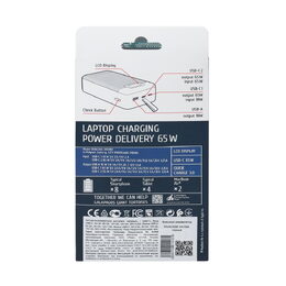 Riva Power VA1084 powerbanka 40000mAh PD 65W s LCD pro notebooky, černá