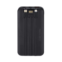 Riva Power VA2211 powerbanka 10000mAh QC/PD, 3 integrované kabely, černá