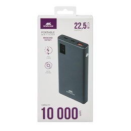 Riva Power VA1021 powerbanka 10000mAh QC/PD kovové tělo, LCD