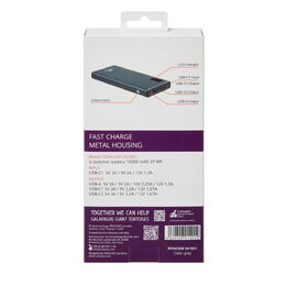 Riva Power VA1021 powerbanka 10000mAh QC/PD kovové tělo, LCD