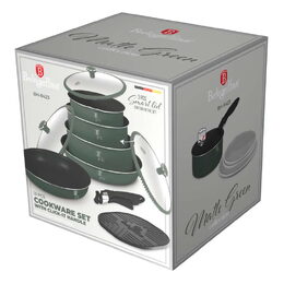 BERLINGERHAUS Sada nádobí s titanovým povrchem 13 ks Matte Green Collection BH-8423