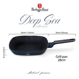 BERLINGERHAUS Pánev grilovací s titanovým povrchem 28 cm Deep Sea Collection BH-8373