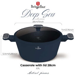 BERLINGERHAUS Kastrol s titanovým povrchem a poklicí 28 cm Deep Sea Collection BH-8378
