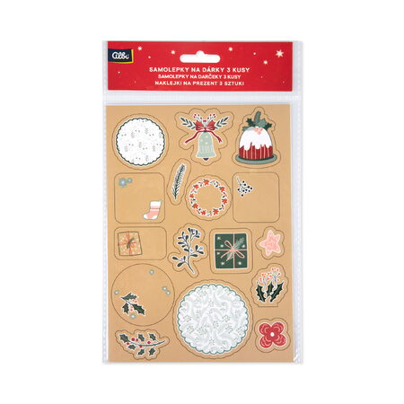 Samolepky na dárky set 3 ks_kraft