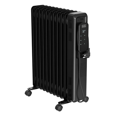 Radiátor Black+Decker, BXRA2501E, olejový, 11 žeber, 3 úrovně výkonu, dotykový
displej, časovač, 2500 W
