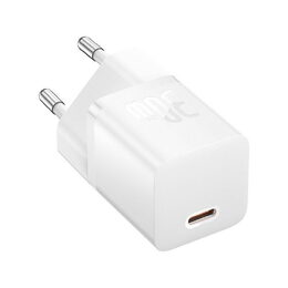Nabíječka do sítě Baseus GaN5 30W s USB-C/USB-C kabelem 100W 1m, 1xUSB-C bílá