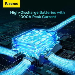 Powerbanka Baseus Super Energy 8000mAh, se startovacími kabely a kompresorem černá