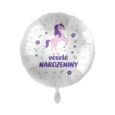 Balónek fóliový Veselé narozeniny Jednorožec