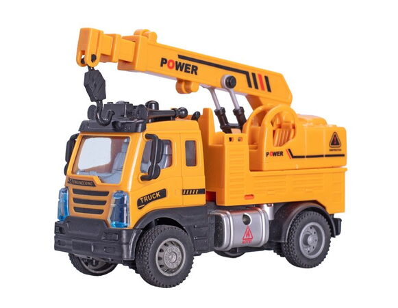 Mikro auto stavební jeřáb TRUCK plast 13cm na zpětný chod