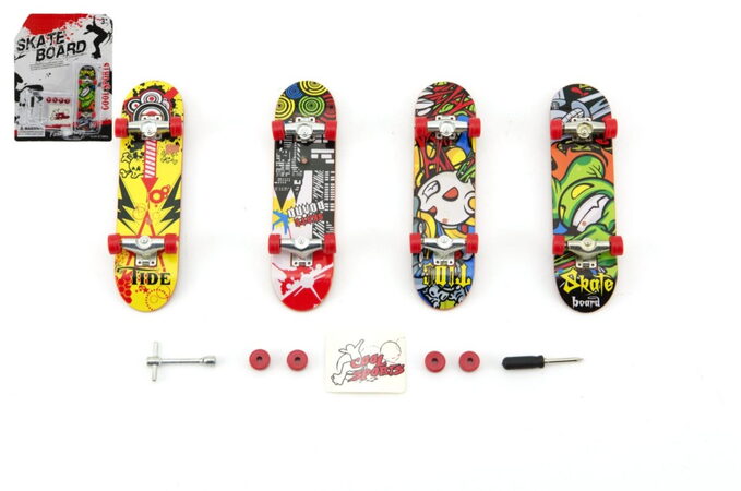 Teddies Skateboard prstový plast 10cm s doplňky asst