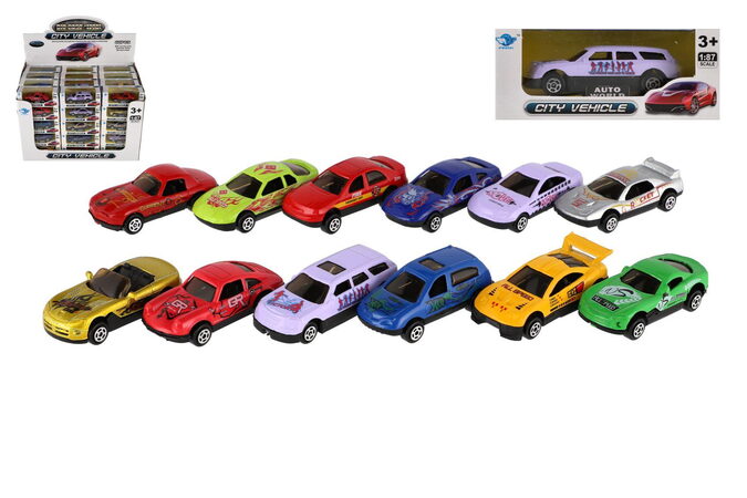 Auto kov 7cm v krabičce asst 60ks v boxu