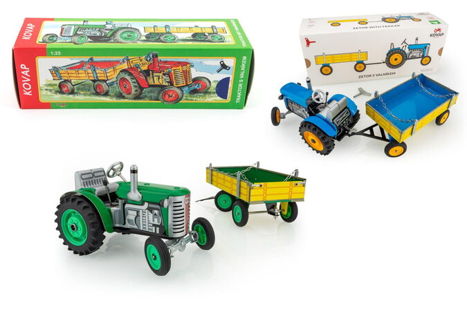 Traktor Zetor modrý na klíček