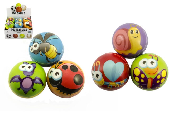 Míček pěnový 10cm asst mix barev 12ks v boxu