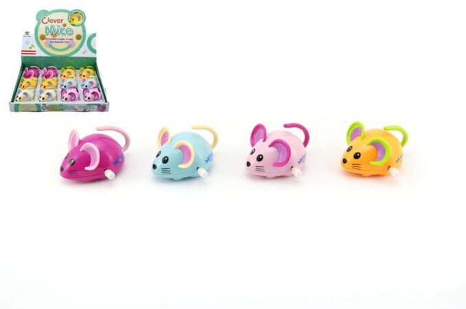 Teddies Myš na klíček plast 8cm asst 4 barvy 12ks v boxu