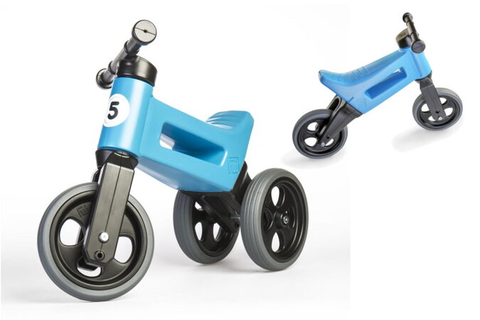 Teddies Funny Wheels Sport 2v1 modrá s gumovými koly