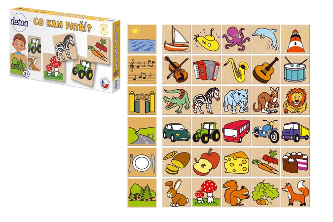 Detoa dřevěné puzzle co kam patří