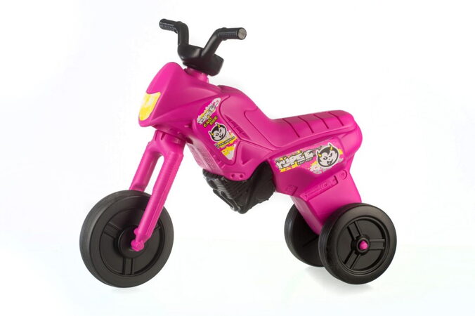 Odrážedlo Enduro Yupee růžové velké plast výška sedadla 31cm nosnost do 25kg 12m