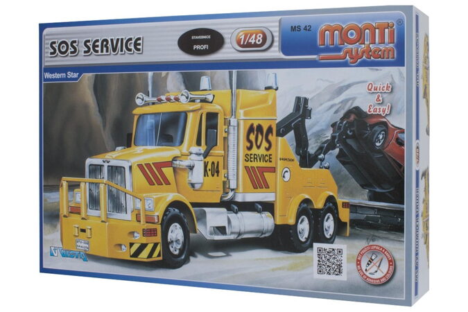 Stavebnice Monti 42 SOS Service Western star 1:48 v krabici 22x15x6cm