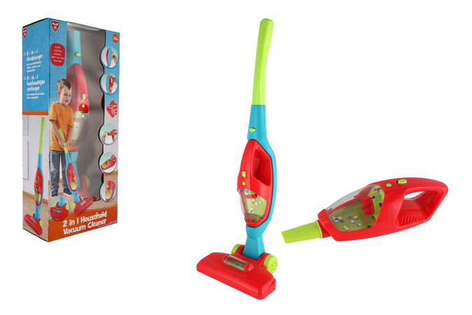 Teddies Vysavač 2v1 plast na baterie se světlem se zvukem v krabici 24x54x13cm 24m+