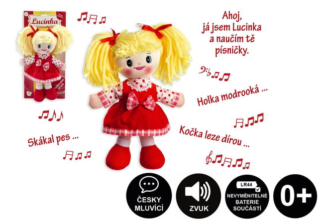 Teddies Panenka Lucinka hadrová plyš 30cm česky zpívající