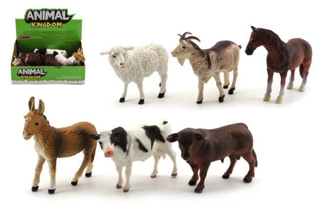 Teddies Zvířátka domácí farma plast 12 cm 12 ks v boxu