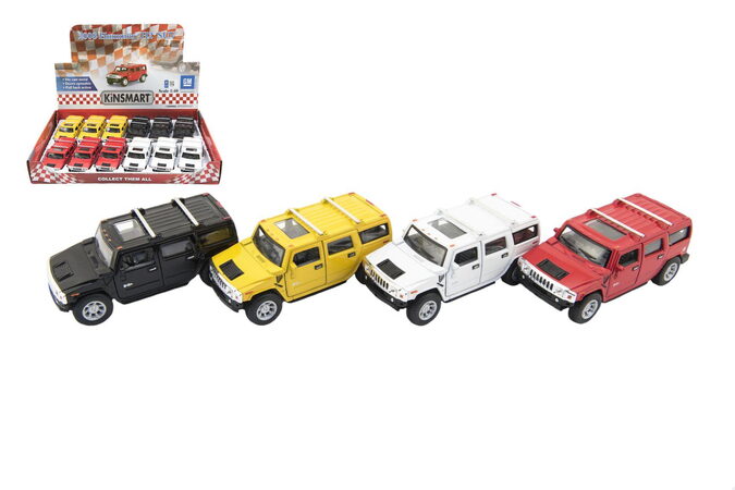 Teddies Auto Kinsmart Hummer H2 SUV kov 12cm na zpětné natažení asst 4 barvy 1 ks