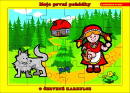 Teddies Puzzle deskové O Červené Karkulce 26x17cm 24 dílků Moje první pohádky