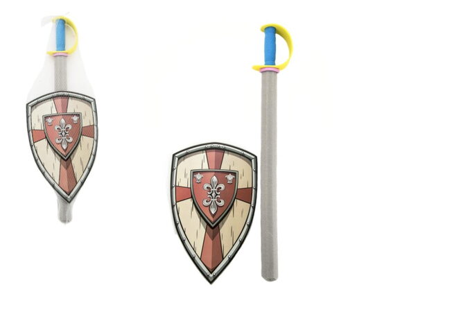 Teddies Meč pěna se štítem 75cm v síťce