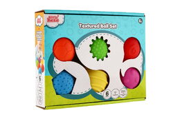 Sada míčků 6ks s texturou gumové 6cm v krabici 6m+