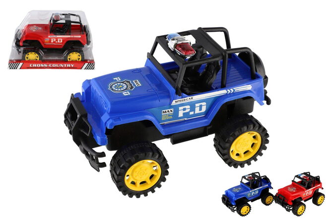 Teddies Auto policie terénní plast 22cm na setrvačník asst 2 barvy v krabičce