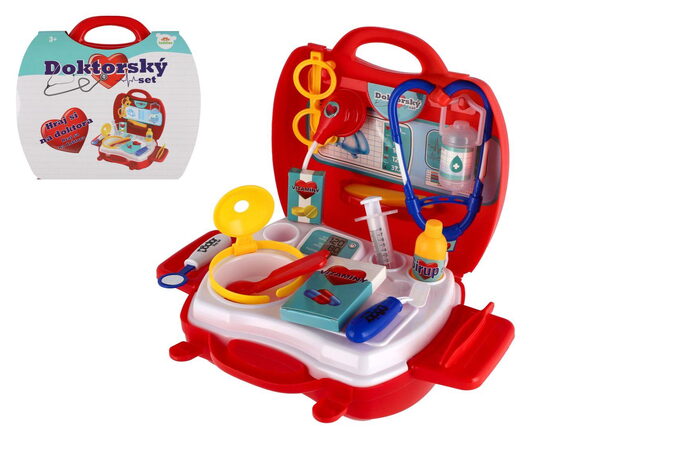Teddies Sada doktor/lékař plast v plastovém kufříku 24x22x9cm v sáčku
