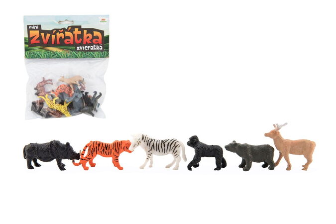 Teddies Zvířátka mini safari ZOO plast 5-6cm 12ks v sáčku
