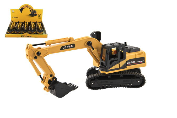 Teddies Stavební stroj bagr pásový plast 18 cm 10ks v boxu