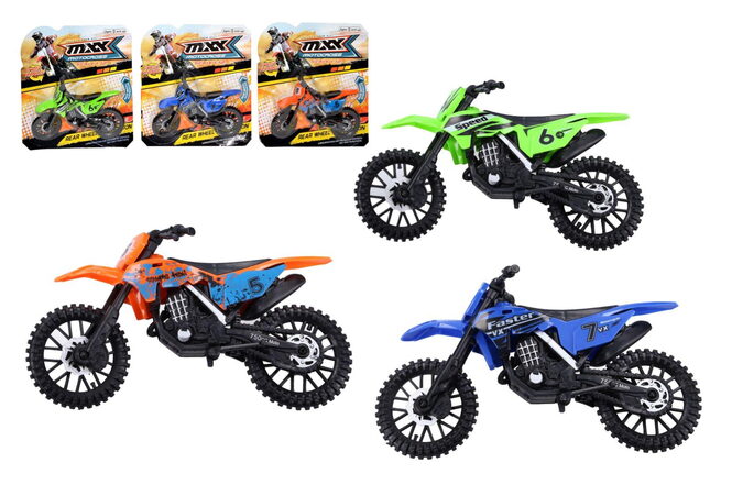 Motorka terénní 19cm plast  3 barvy na kartě