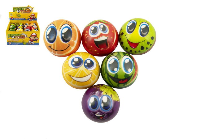 Míček 6 cm pěna mix druhů v sáčku 24 ks v boxu