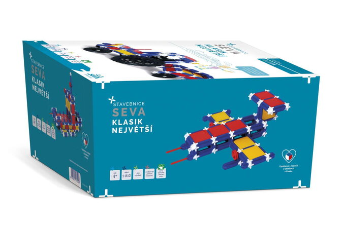 Stavebnice Seva plast Klasik Největší 1162ks v krabici 27x38x18cm
