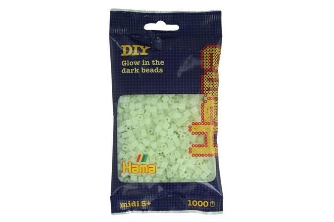 Zažehlovací korálky Hama svítící ve tmě 1000ks v sáčku