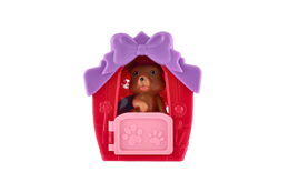 Domeček s mazlíčkem s doplňkem plast 6x7cm 2 druhy 24ks v boxu