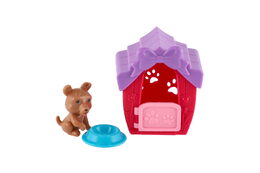 Domeček s mazlíčkem s doplňkem plast 6x7cm 2 druhy 24ks v boxu