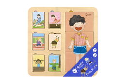 Puzzle deskové dřevěné lidské tělo/sport ve fólii 30x30cm 12m+