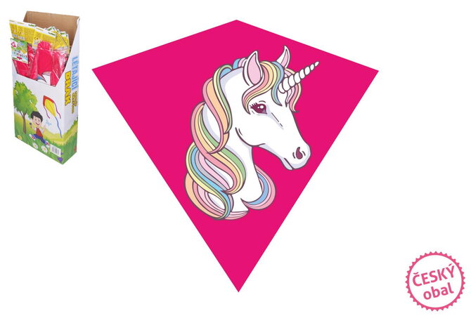 Létající drak jednorožec plast 68x73cm v sáčku 36ks v boxu