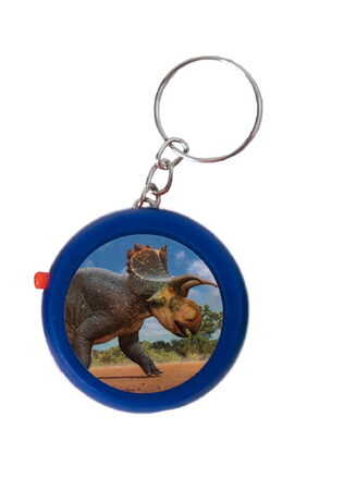 Přívěsek projektor dinosaurus plast 4cm na baterie se světlem 5 druhů na kartě 7x11cm
