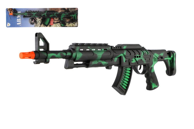 Samopal jiskřící na setrvačník plast 62cm na kartě 18x67cm