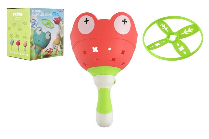 Vystřelovací vrtulka žába plast 22cm + startér v krabici 14x15x11cm