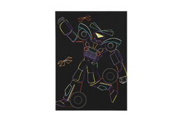 Škrabací obrázek barevný transformers 4 listy A4 20x27cm v sáčku